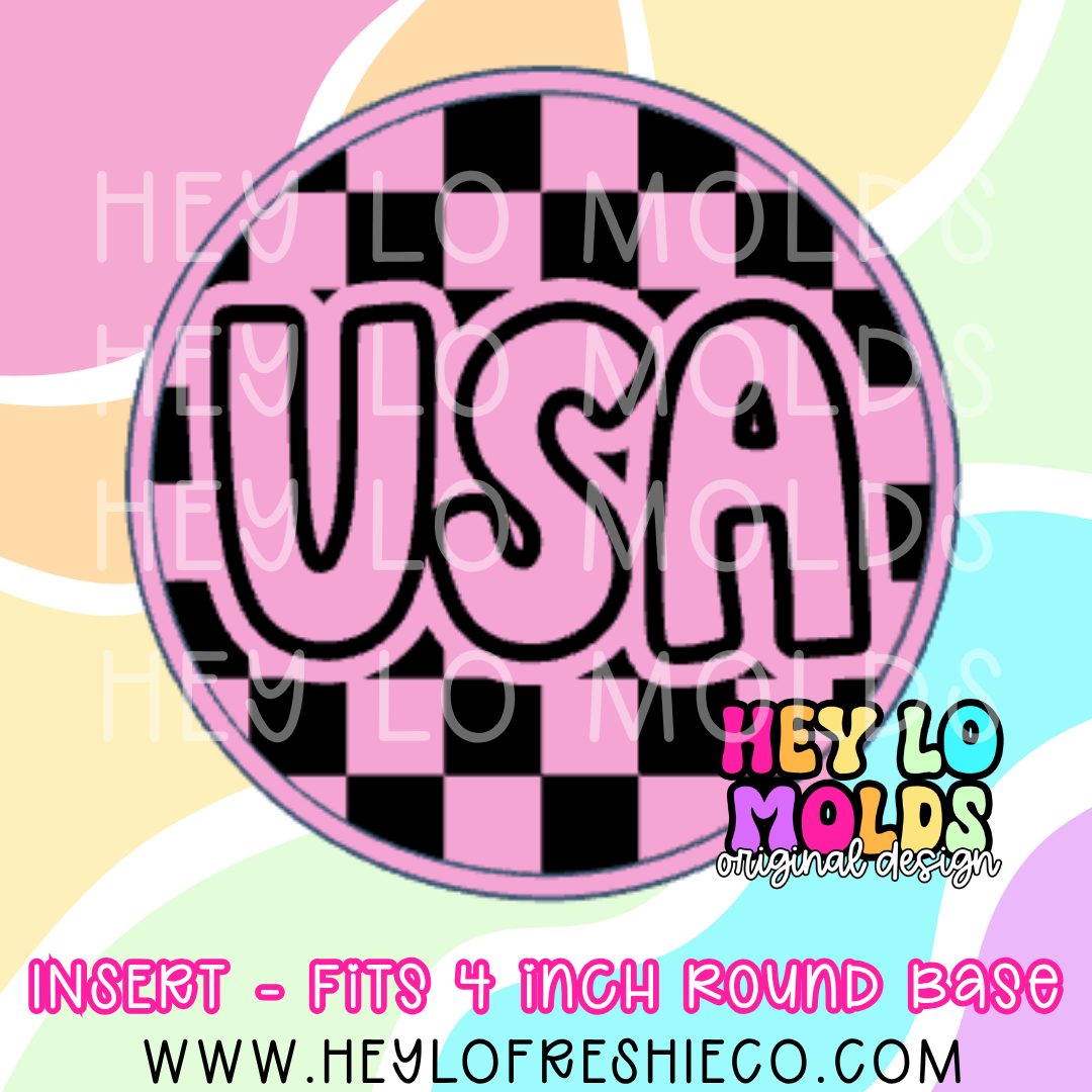 4 Inch Round Insert - Checkered USA