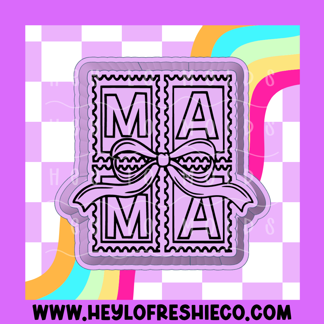 Mama Stamp With Bow Silicone Mold